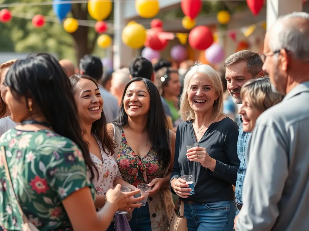 A diverse group of people gathered at a community arm wrestling event, highlighting the inclusive and social aspect of the sport.