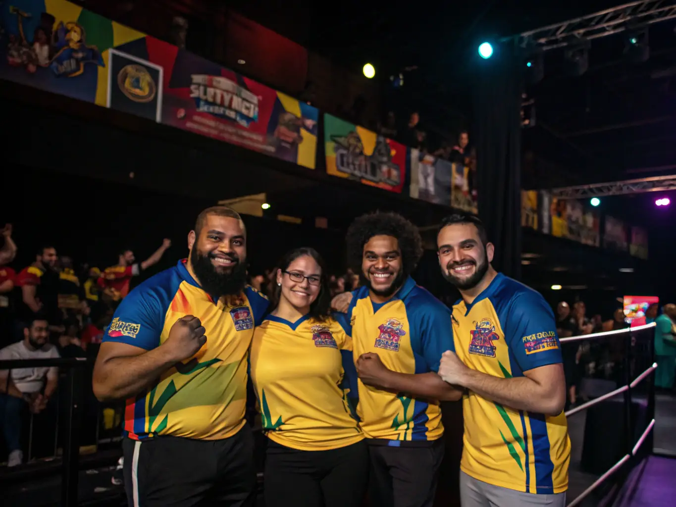 A group of participants actively engaged in an arm wrestling training session, guided by a coach, demonstrating proper techniques and exercises.